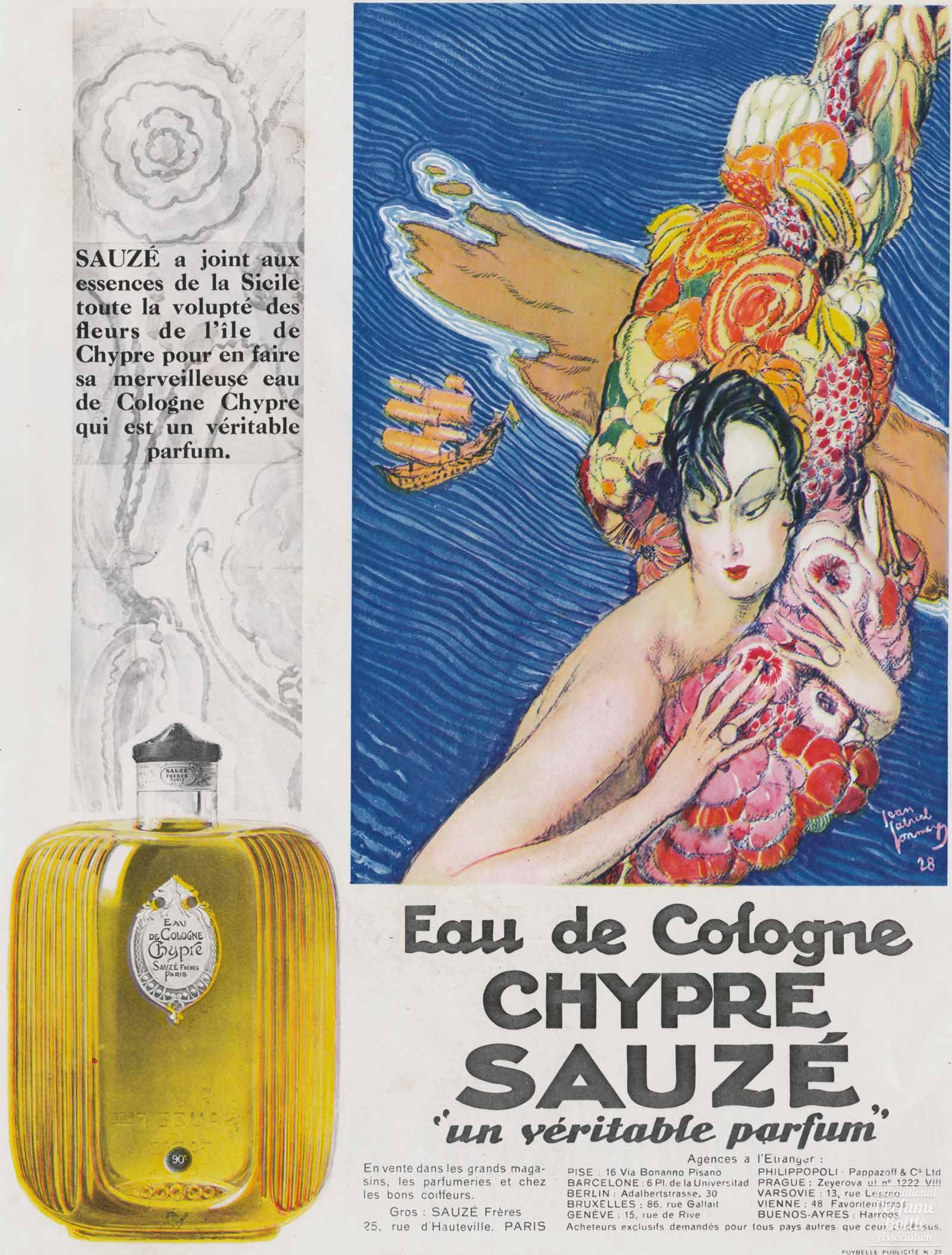 "Chypre" by Sauzé Fréres Advertisement - 1928