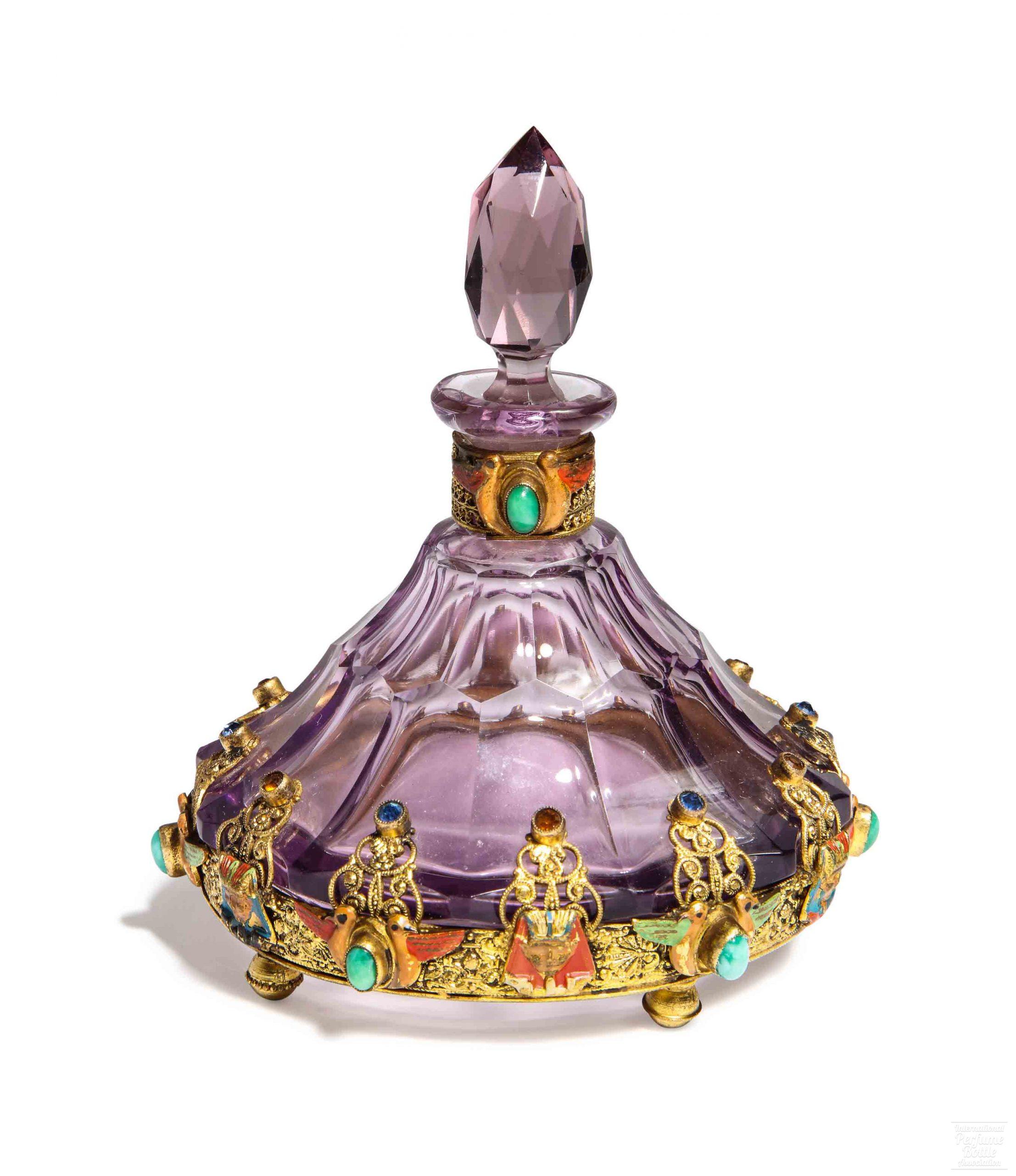 Amethyst Czech with Egyptian Motif Metalwork