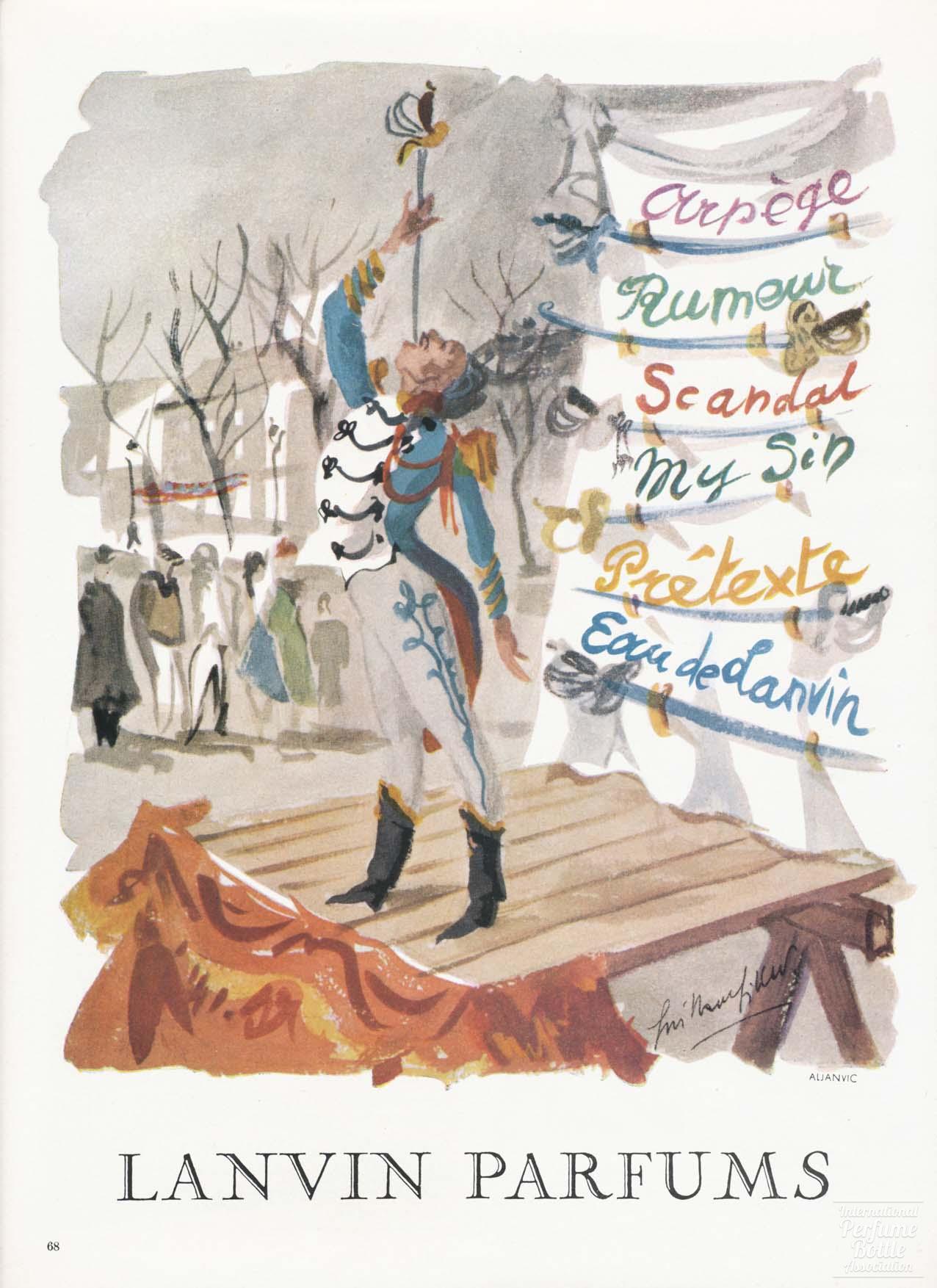 Lanvin Perfumes Advertisement - 1958