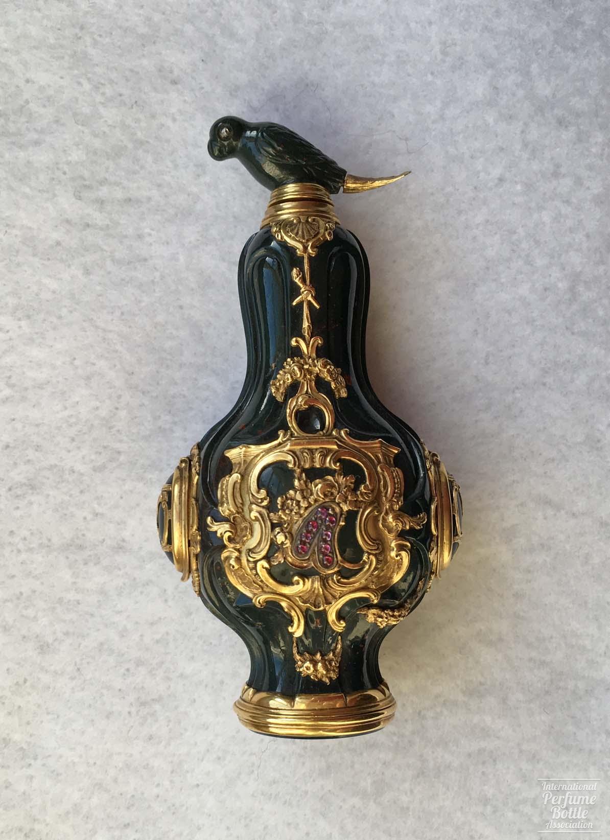 Bloodstone Bottle With Bird Finial