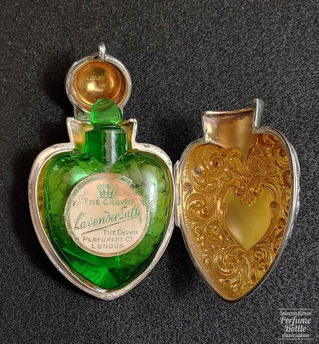 "Lavender Salts" in Engraved Silver Case by Crown Perfumery Co.