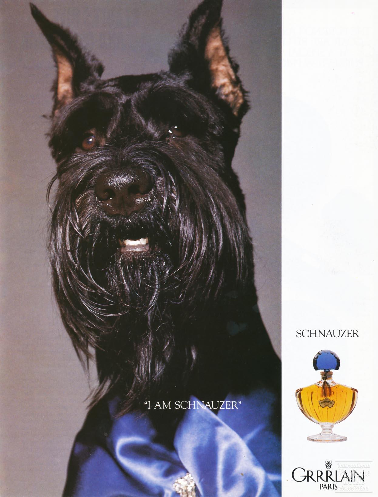 "Schnauzer" by Grrrlain Spoof Advertisement - 1988