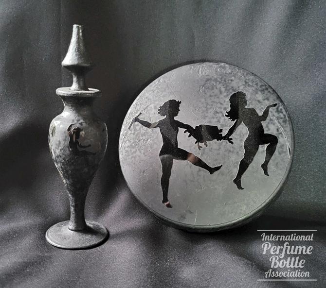 "Cupid" Cologne and Powder Jar by Fostoria