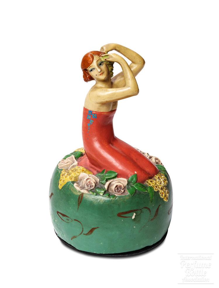 Kneeling Woman Powder Jar Sold by Galeries Lafayette