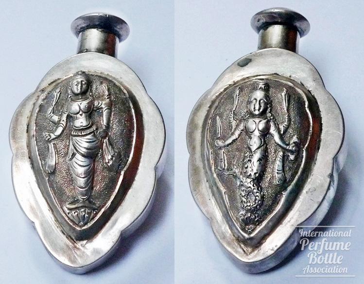 Silver Bottle With Indian Goddesses