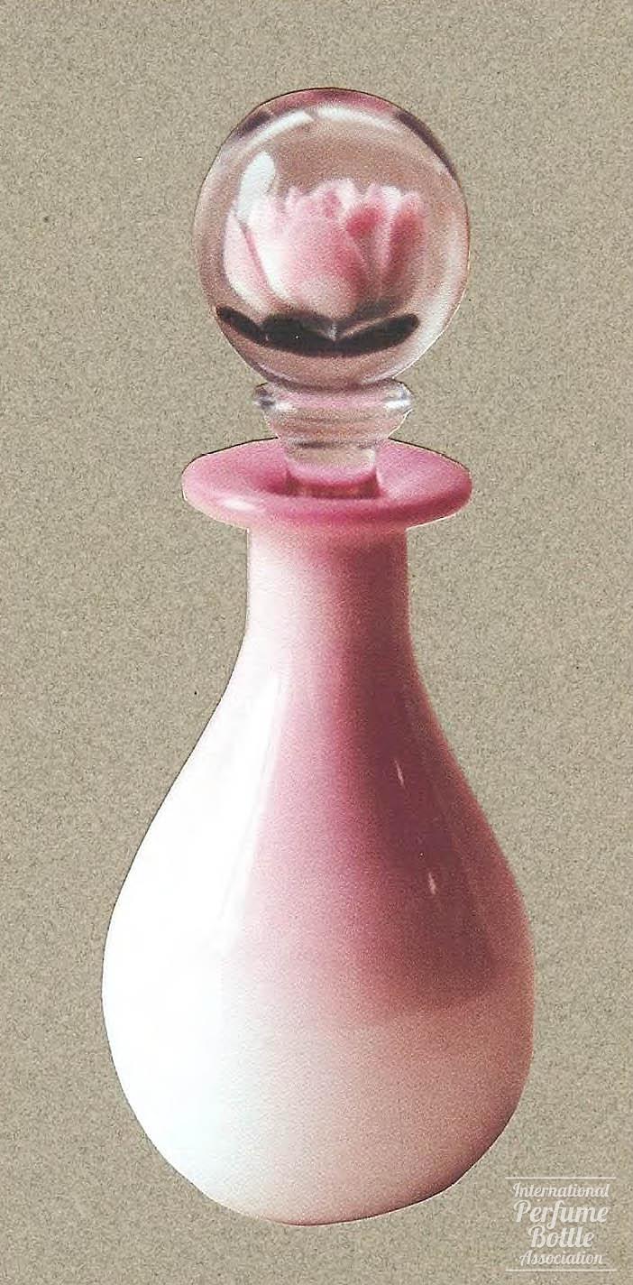 Peachblow Cologne With Paperweight Stopper by Gunderson Glass Works