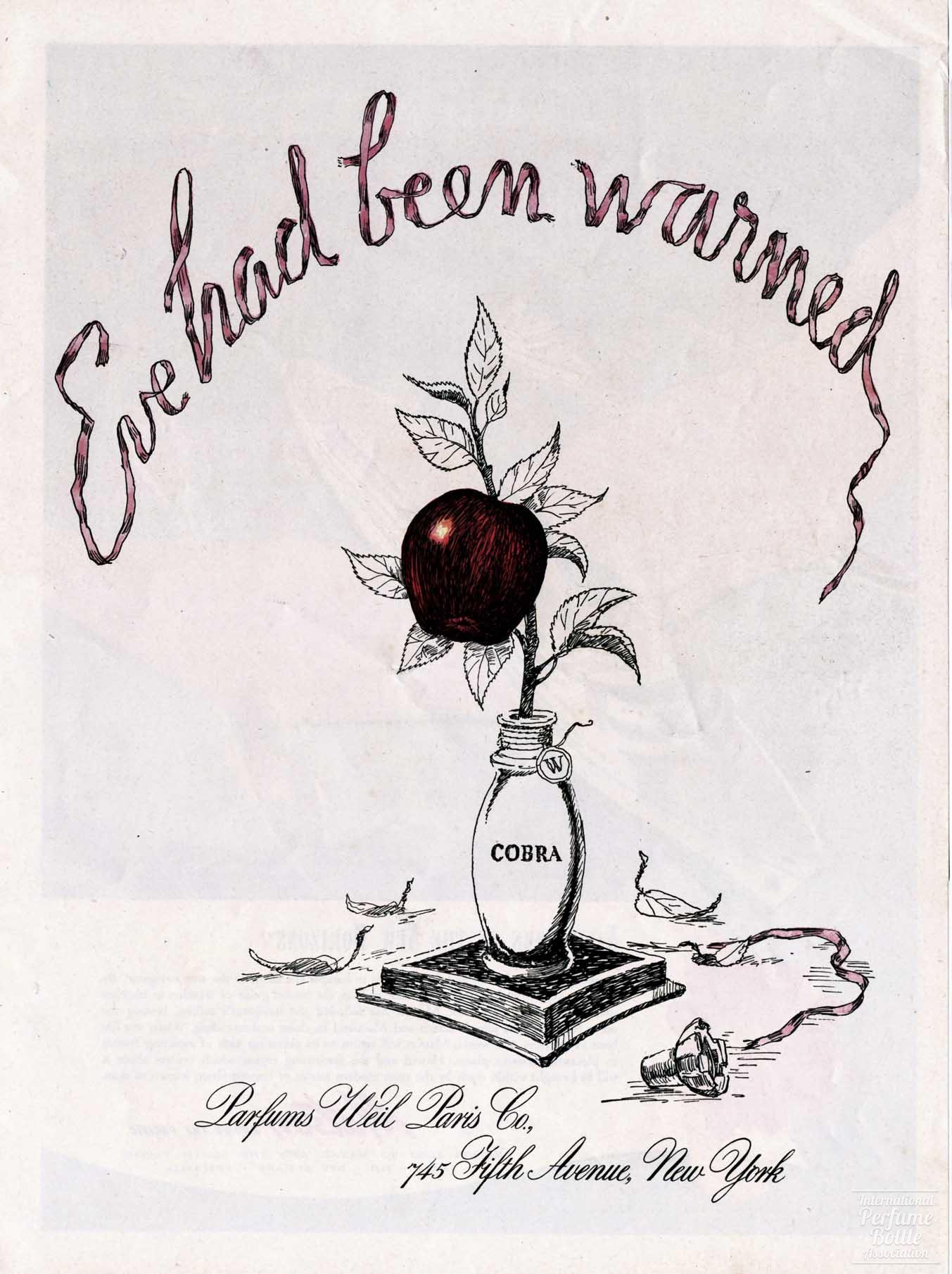 "Cobra" by Weil Advertisement - 1944