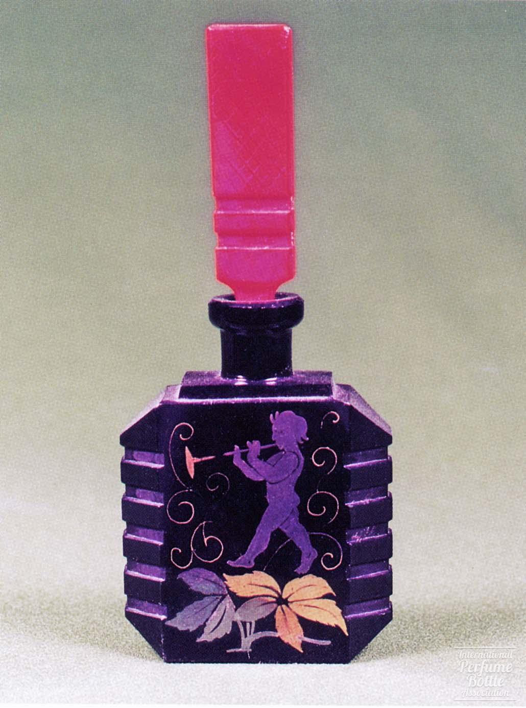 Czech Bottle With Cherub Playing Horn