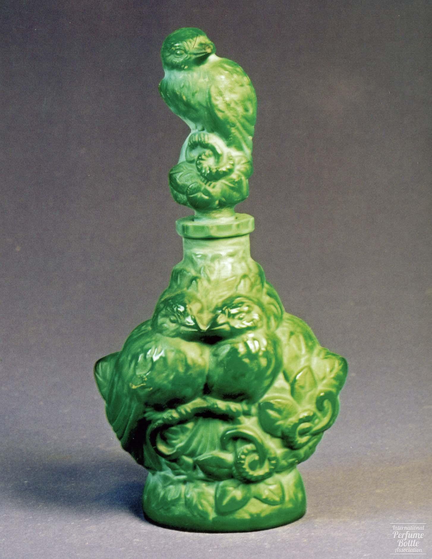 Green Malachite Bottle With Kissing Birds