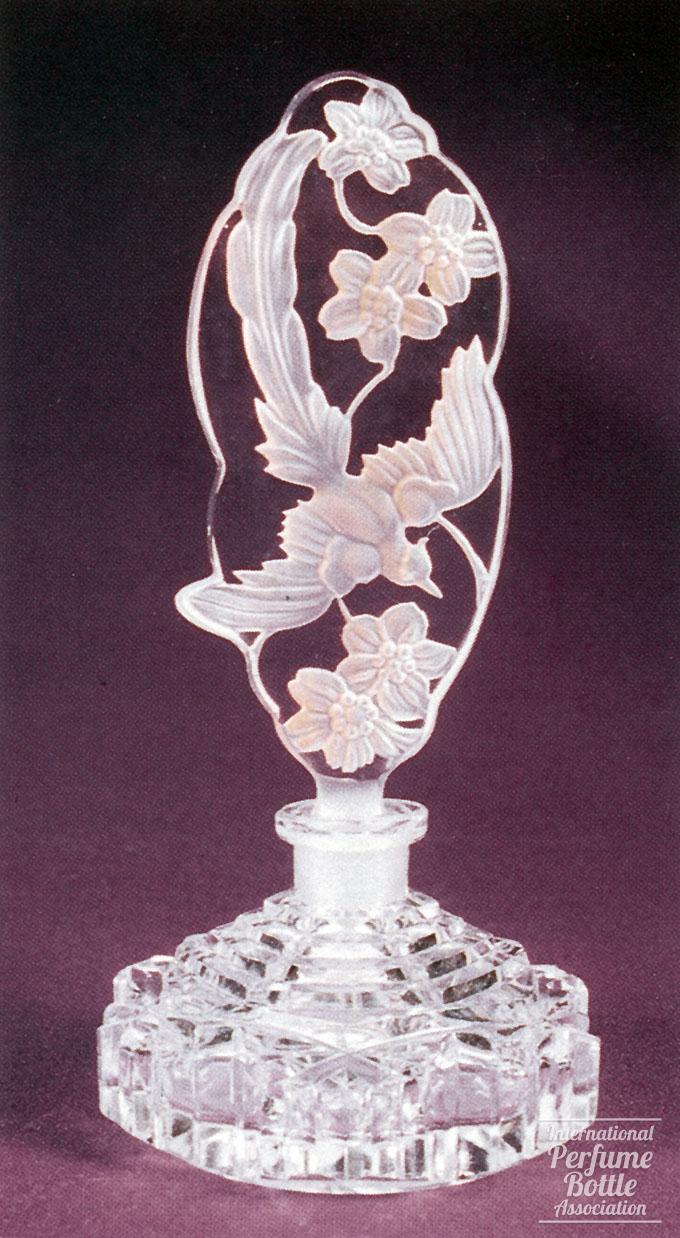 Czech Bottle With Tropical Bird