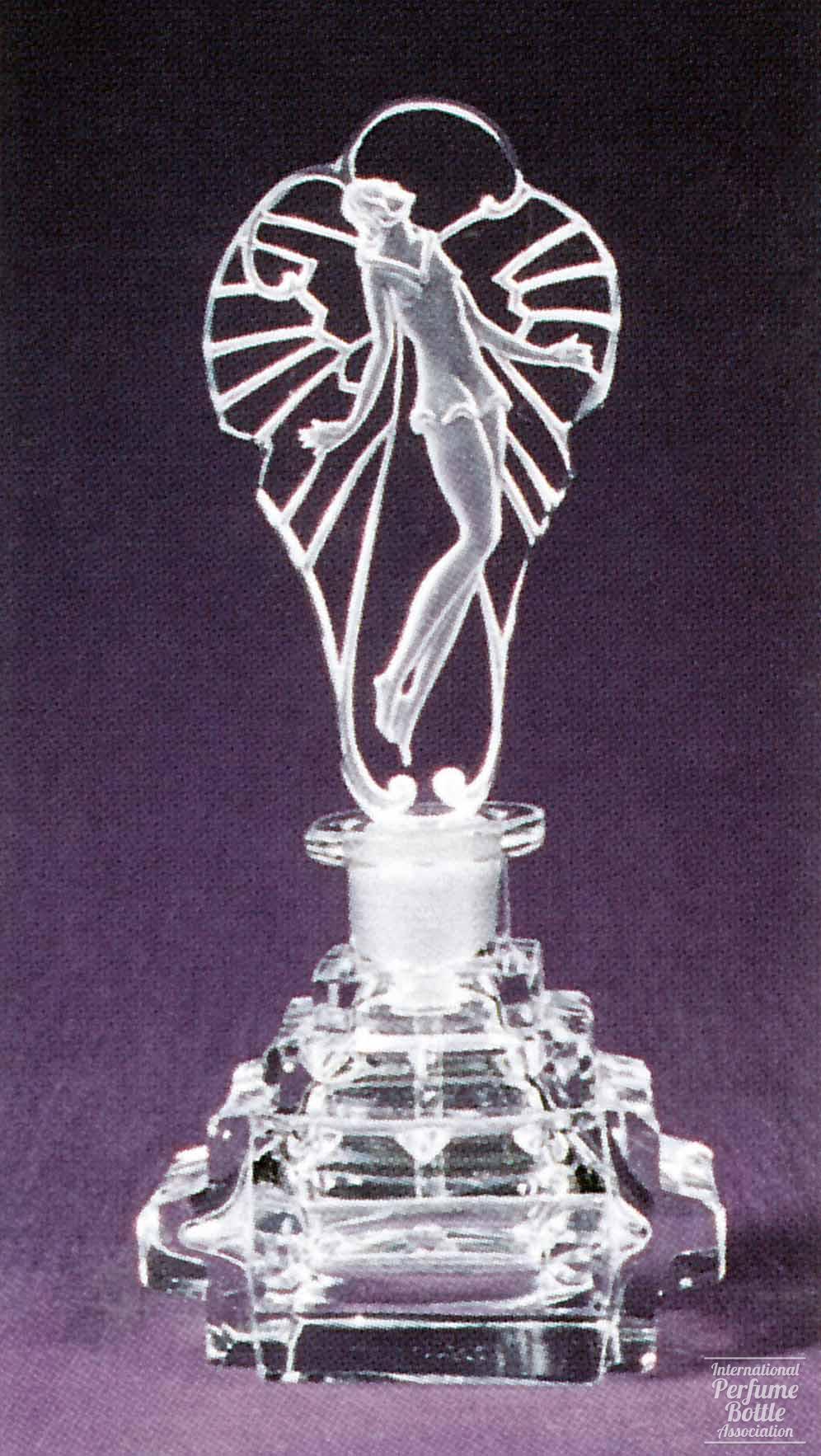 Clear Czech Bottle With Butterfly Lady