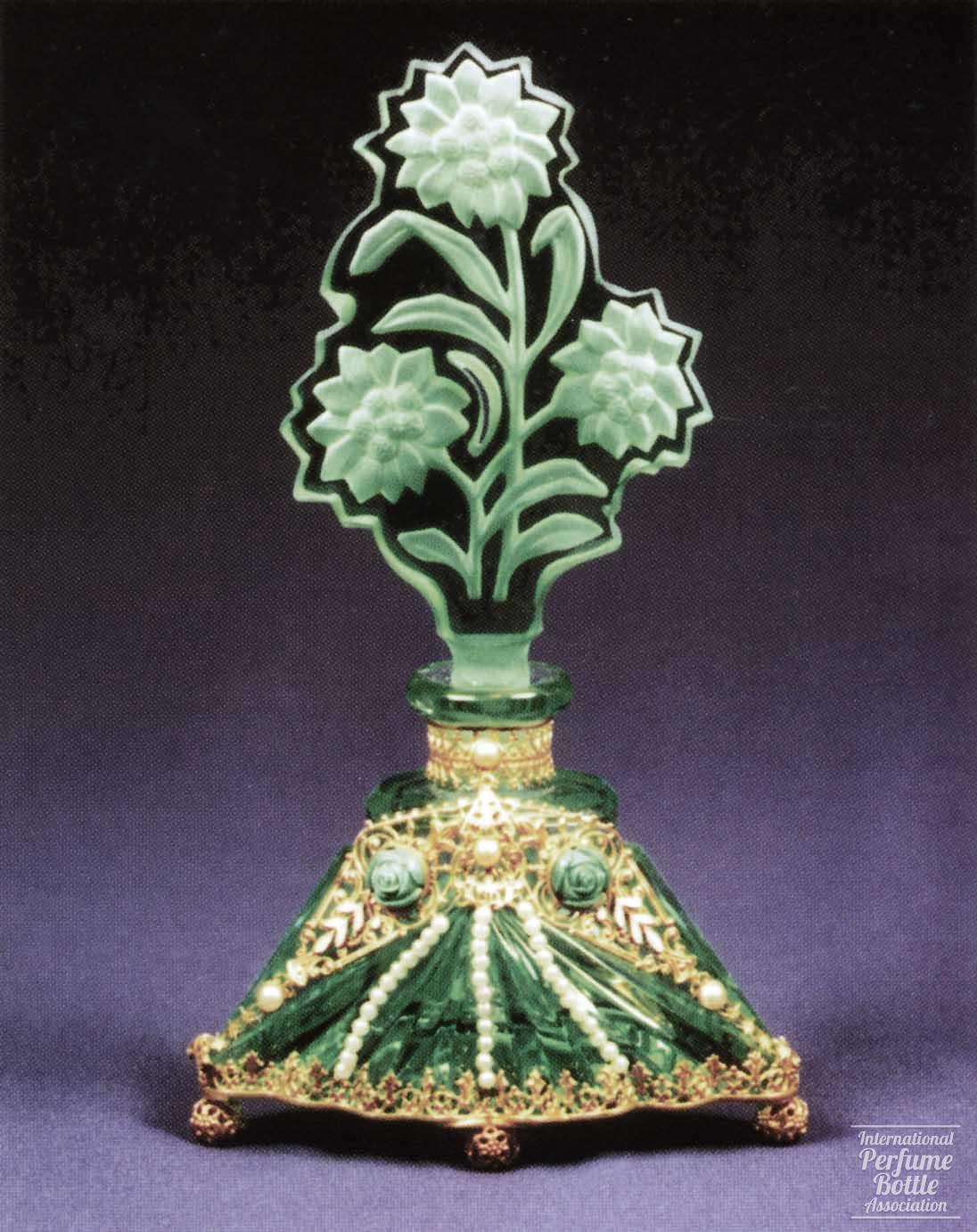 Jeweled Bottle With Floral Stopper