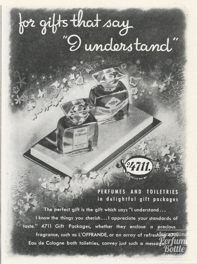 "L'Offrande" and "Lavender Concentrate" Advertisement by Mülhens