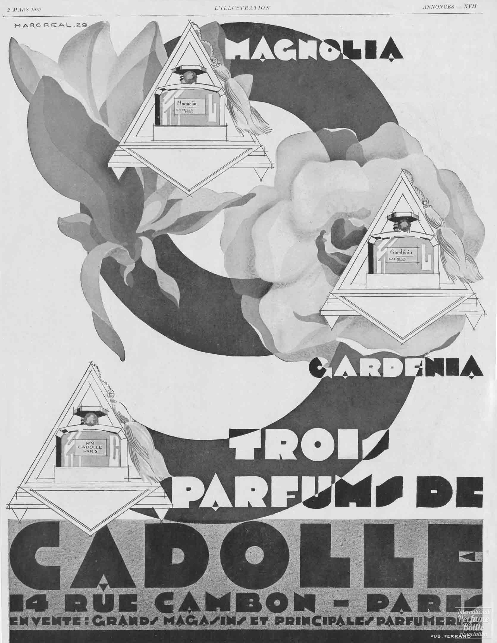 Perfumes by Cadolle Advertisement - 1929
