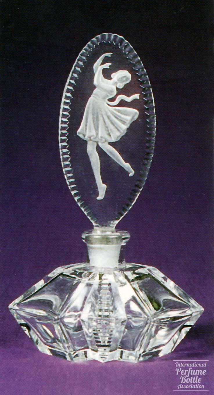 Czech Bottle With Dancing Girl Stopper