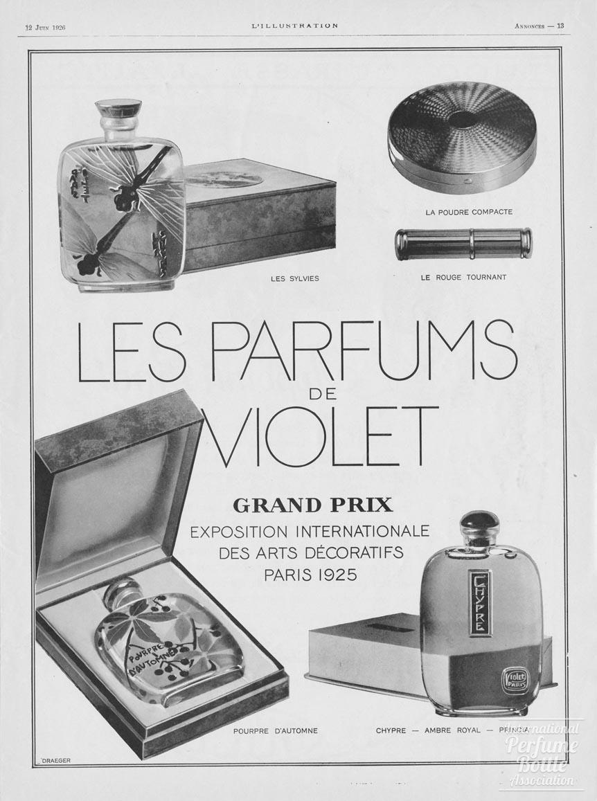Perfume and Cosmetics by Violet Advertisement - 1926