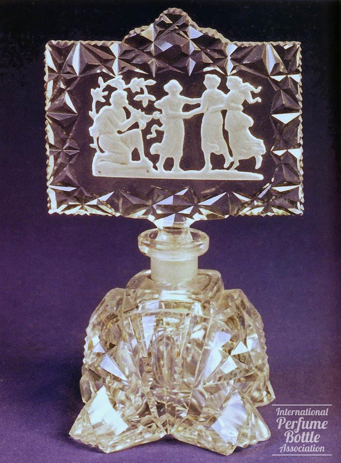 Czech Bottle With Large Rectangular Stopper