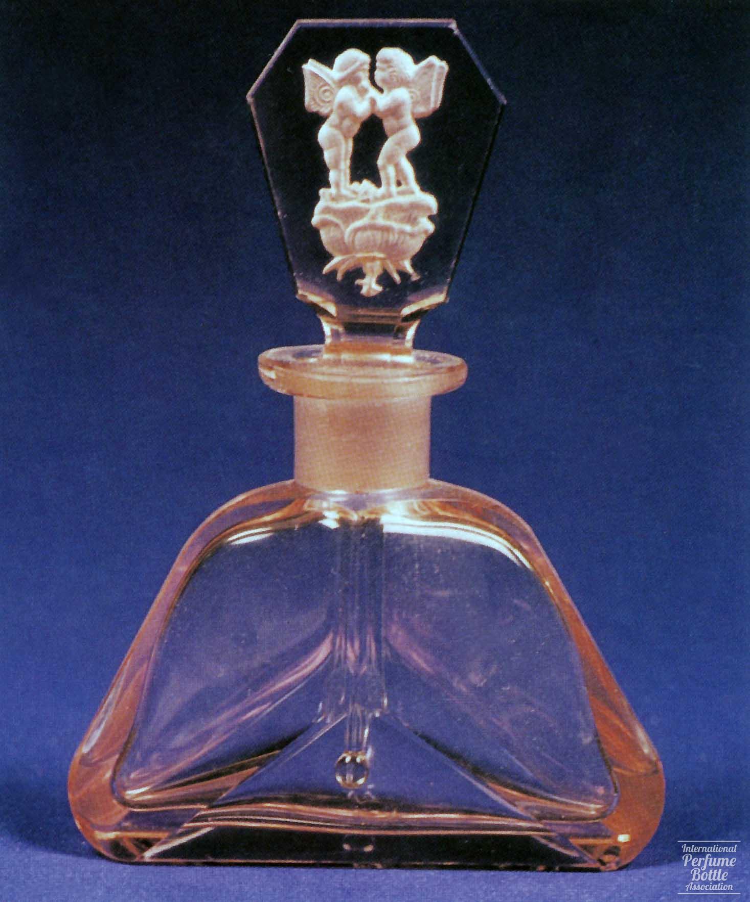 Peach Bottle With Kissing Cherubs