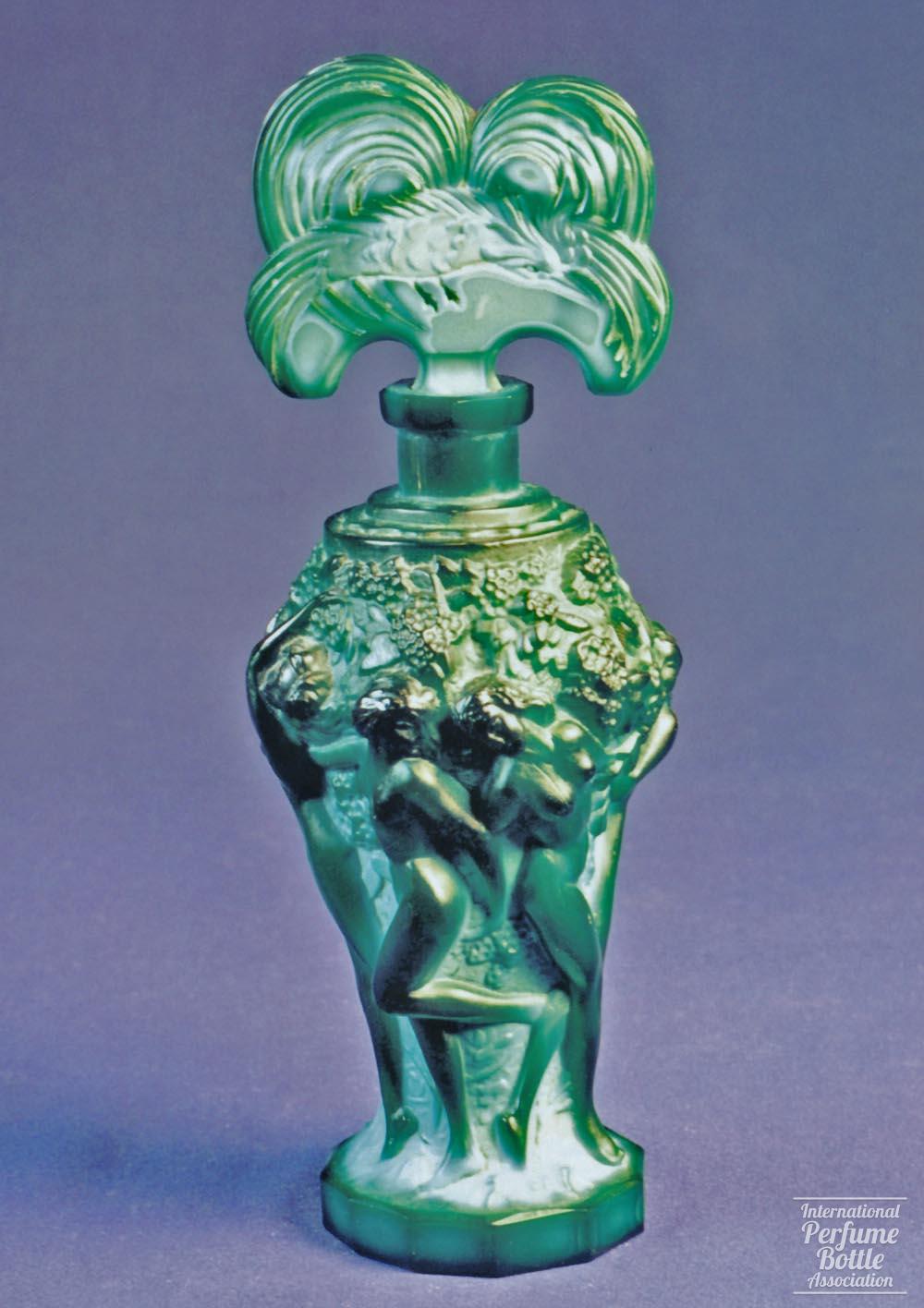 Malachite Bottle With Nudes and Plumed Bird, Ingrid Line by Schlevogt