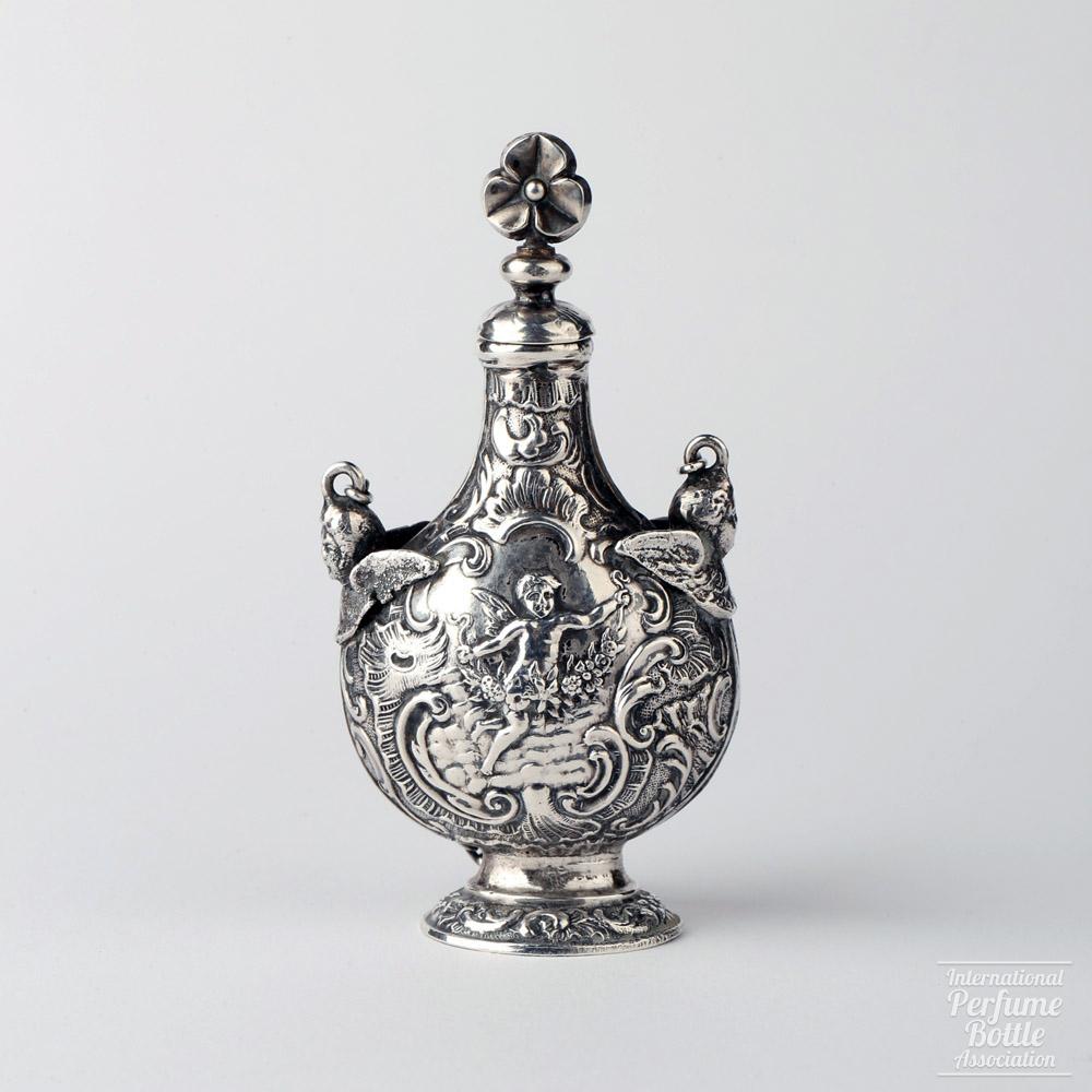 Silver Pilgrim's Flask With Cherubs