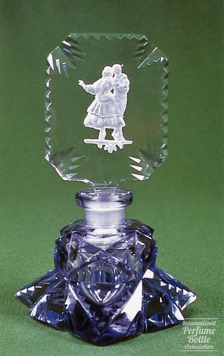 Violet Bottle With Spanish Dancers Stopper