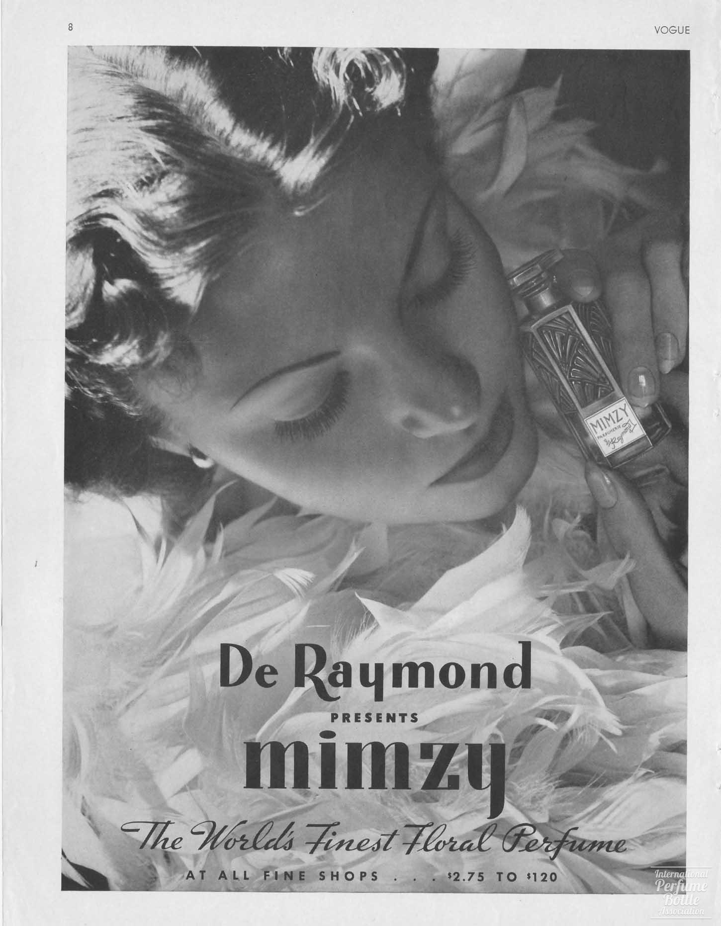 "Mimzy" by De Raymond Advertisement - 1936