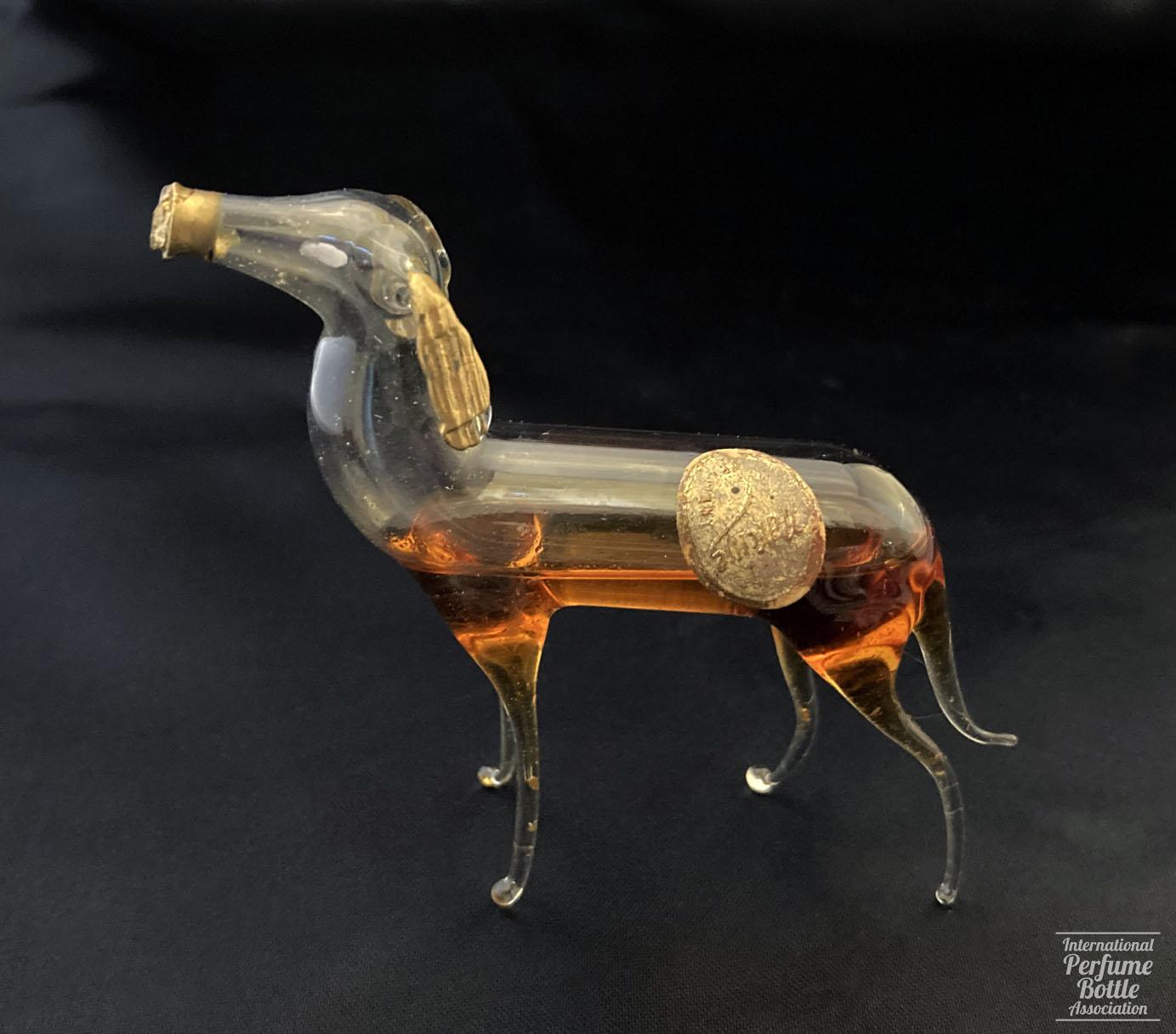 Hand Blown Dog Bottle by Hetra