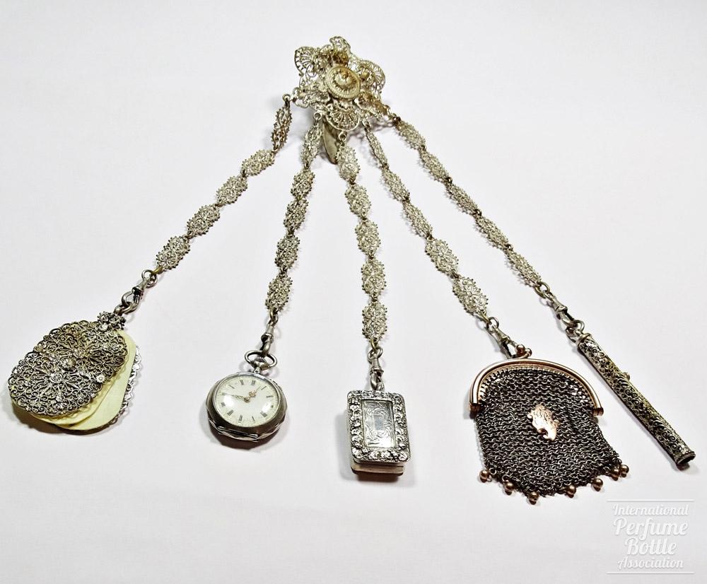 Chatelaine in German Silver parts + Sterling silver part