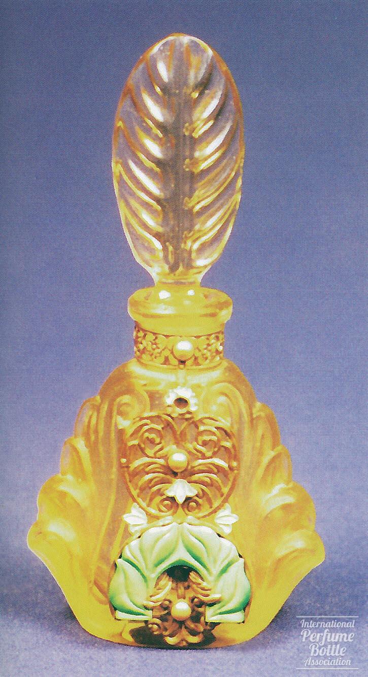 Jeweled Yellow Czech Bottle