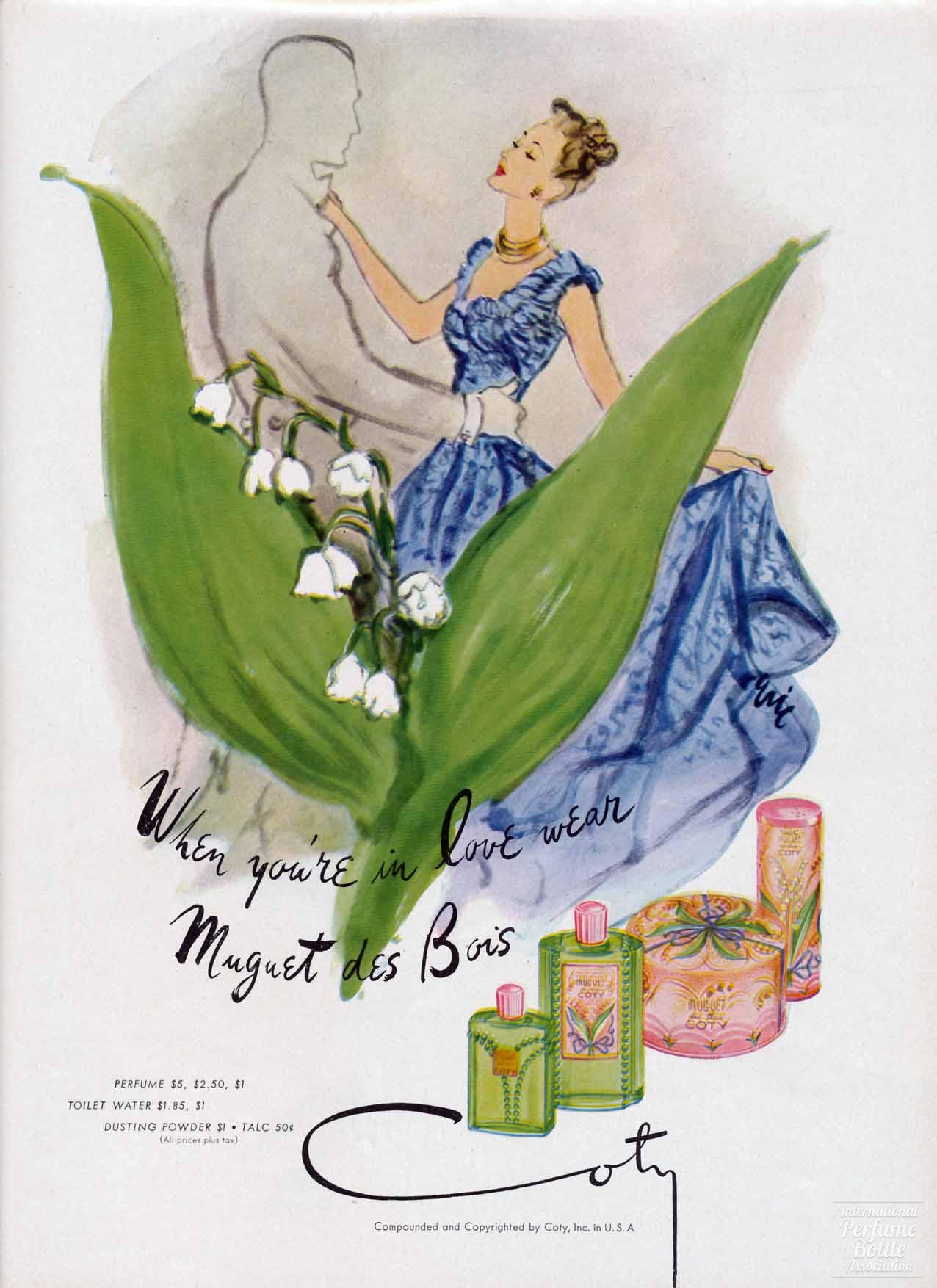 "Muguet des Bois" by Coty Advertisement - 1946