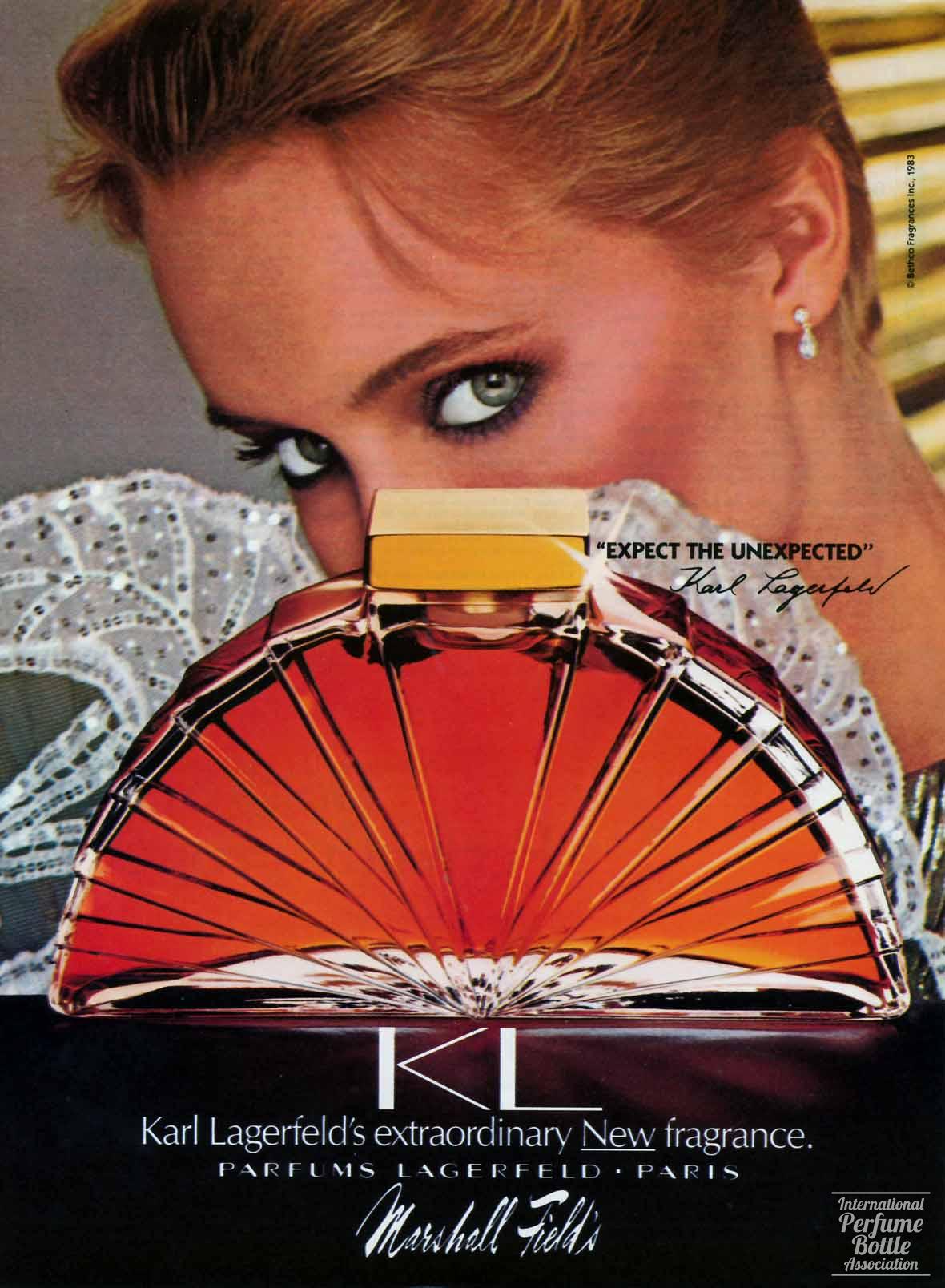"KL" by Karl Lagerfeld Advertisement - 1983