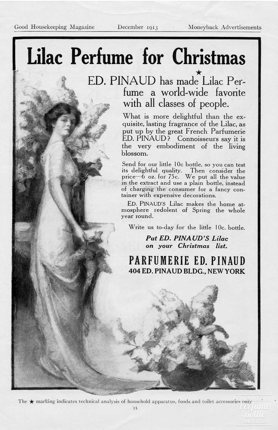 "Lilac" by Pinaud Advertisement - 1913