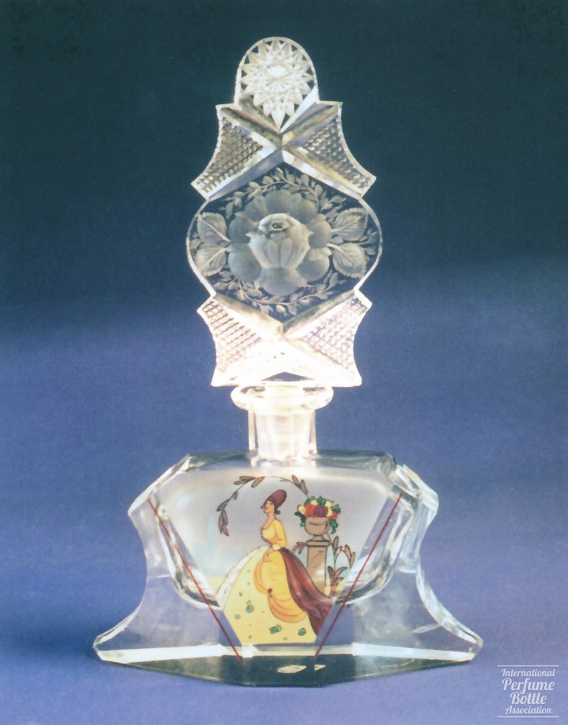 Czech Bottle With Enameled Scene