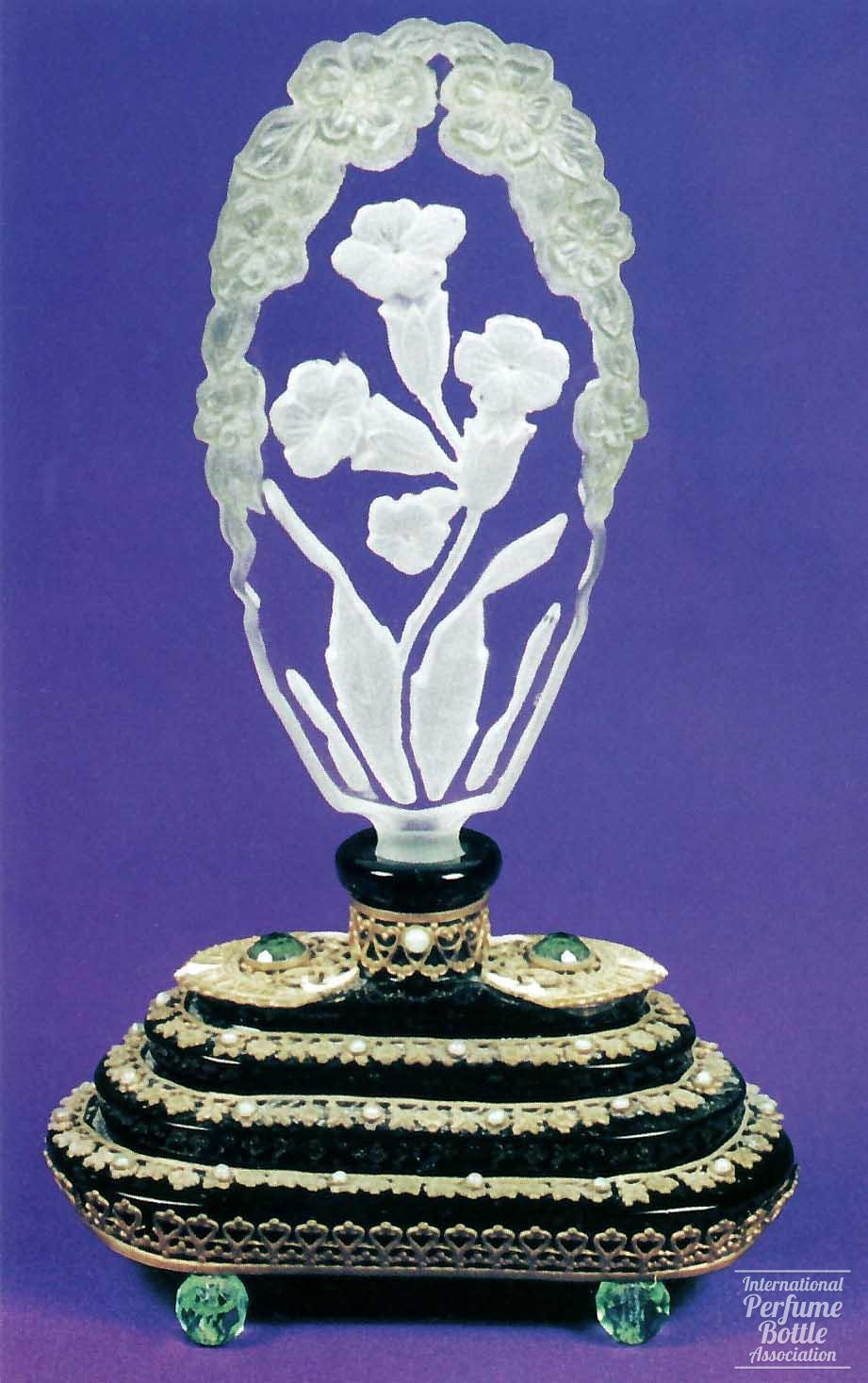 Jeweled Czech With Floral Stopper